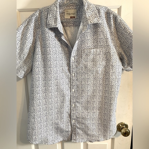 Sovereign Code Casual Button Up Dress Shirt Size Large Purple/White Motif - Picture 4 of 9